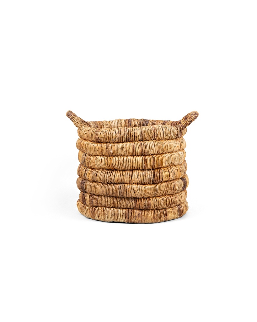 [OBS3021L] Caterpillar Sago Round Basket Two-Tone